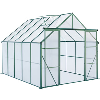 Double Door Polycarbonate Greenhouse Raised Base and Anchor Aluminum Heavy Duty Walk-in Greenhouses for Outdoor Backyard in All Season