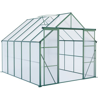 Double Door Polycarbonate Greenhouse Raised Base and Anchor Aluminum Heavy Duty Walk-in Greenhouses for Outdoor Backyard in All Season