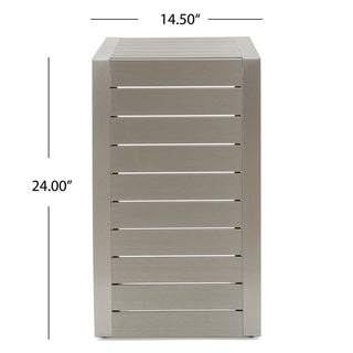 Modern Outdoor C-Shaped Side Table For Patio And Poolside