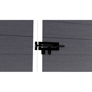 8X8 FT resin storage shed, high quality pp material with Lockable Door, strong structure, waterproof, rust and UV proof, large storage space, 12mm thick pp board, HD window lighting