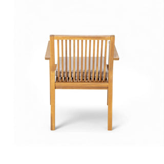 Patio Dining Chair Set of 2 - Sturdy Acacia Wood, Comfortable Waterproof Seating, 400 lbs Capacity