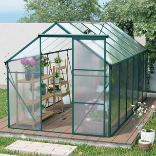 Polycarbonate Greenhouse Raised Base and Anchor Aluminum Heavy Duty Walk-in Greenhouses for Outdoor Backyard in All Season