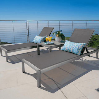 Coral Gray Outdoor Mesh Lounge Chair, Available In Single And Double Sizes