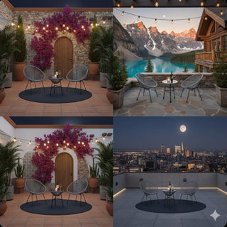 3-Piece Acapulco Wicker Patio Bistro Set with 2 Black/Gray Chairs & Glass Table