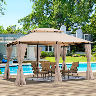 13x10 Outdoor Patio Gazebo Canopy Tent with Ventilated Double Roof & Detachable Sidewalls