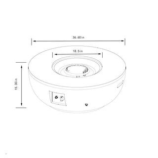 36" Propane Gas Fire Pit Table 2-Pieces, 50000 BTU Round Steel Fire Pit with Tank Holder for Outside Patio Deck Garden Backyard- Grey