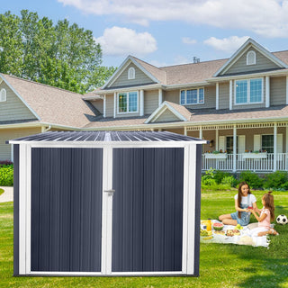 Mondawe Steel Outdoor Bicycle Storage Shed, Grey Bike Shelter Stores Up to 4 Bikes