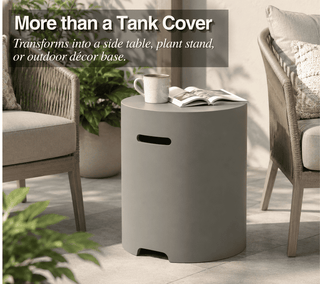 16-Inch Propane Tank Cover Table, Lightweight Concrete Propane Tank Hideaway for 20-Lb Tanks