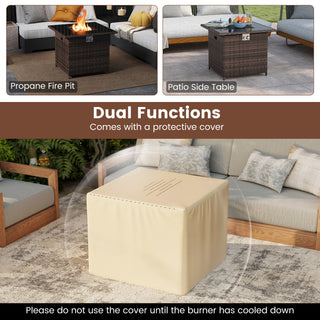 32.5 Inch Propane Fire Pit Table 50000 BTU with Tempered Glass Tabletop