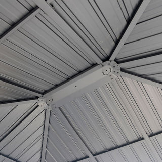 10x12 FT Heavy-Duty Hardtop Gazebo with Galvanized Steel Roof & Mosquito Netting for Patio & Backyard