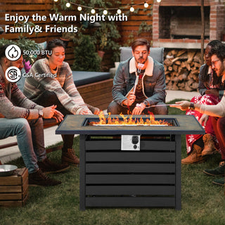 42 Inch 50000 BTU Propane Fire Pit Table with Ore Powder Surface