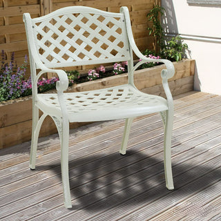 Bronze Cast Aluminum Outdoor Patio Dining Arm Chairs, Set of 2, Weather-Resistant Garden & Courtyard Seating