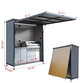 3ft x 7ft Outdoor BBQ Kitchen Island – Heavy-Duty Grill Station with Storage
