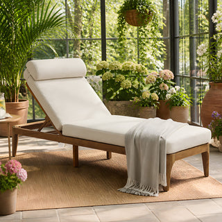 Outdoor Wood Chaise Lounge Chair, Adjustable Patio Recliner with Multi-Position Backrest, Sun Lounger for Poolside, Deck & Garden