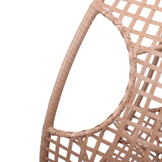 Outdoor Hanging Egg Chair with Stand, 400 lbs Capacity Patio Swing Chair, PE Rattan Wicker Lounge Chair with 8-Inch Thick Cushion,