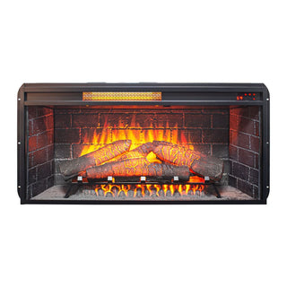 42-Inch Infrared Electric Fireplace with Removable Mantel & Insert – Touch Panel Electric Fireplace Heater for Home Decor