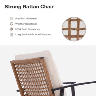 7-Piece Outdoor Patio Dining Set with 6 Swivel Cushioned Chairs & Iron Slat Table with Umbrella Hole for Backyard & Garden