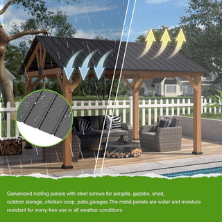 20PCS Galvanized Metal Roofing Panels with Screws – Durable Steel Roof Sheets for Pergola, Gazebo, Shed, Patio & Outdoor Structures