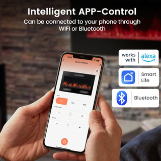 42/60/72 Inch Ultra-Thin Electric Fireplace with Decorative Crystals