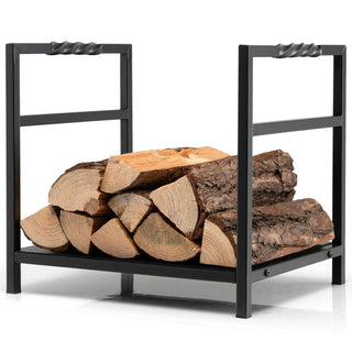 Firewood Log Rack with Unique Handle and Raised Feet