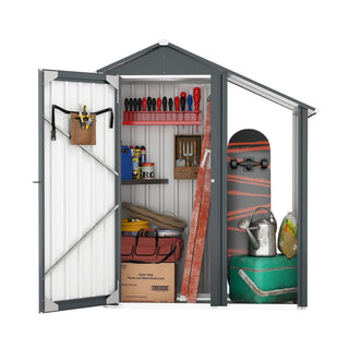 Compact Metal Garden Shed, High-Quality Galvanized Iron, Waterproof Design with Lockable Door, Easy Assembly & Portable Storage Solution