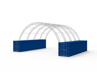 40ft x 40ft Double Frame Container Canopy – Heavy-Duty Tarpaulin Warehouse Shelter (Containers Not Included)