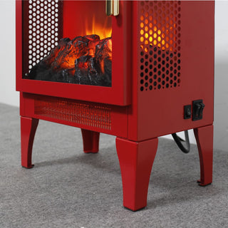 18-Inch Freestanding Electric Fireplace Stove Heater with 3D Flame Effect