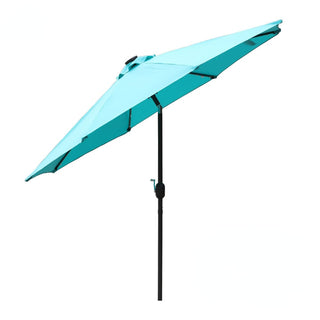 9ft Solar LED Patio Umbrella – Outdoor Market Umbrella with 32 LED Lights, Tilt & Crank