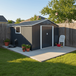 11.2x10.6 FT Metal Garden Shed with Window, Heavy-Duty Outdoor Storage Shed for Backyard, Patio & Lawn