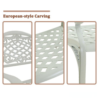 Set of 2 Vintage Cast Aluminum Outdoor Dining Chairs in Antique Bronze – Ergonomic Patio Chairs, Rust-Resistant, Weather-Resistant