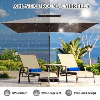 Aluminum Cantilever Patio Umbrella with Tilt Function – Outdoor Offset Market Umbrella for Backyard, Deck & Pool (Base Not Included)