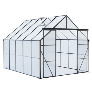 Double Door Polycarbonate Greenhouse Raised Base and Anchor Aluminum Heavy Duty Walk-in Greenhouses for Outdoor Backyard in All Season