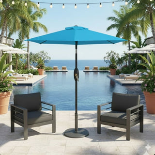 7.5 Ft Black Market Umbrella with Crank Lift & Tilt. UV-Resistant Canopy for Pool, Backyard & Patio Without base