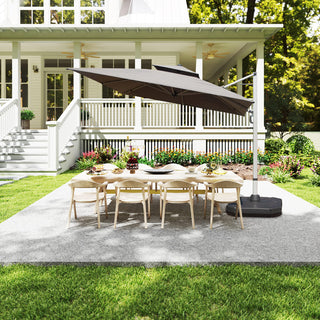 Aluminum Cantilever Patio Umbrella with Tilt Function – Outdoor Offset Market Umbrella for Backyard, Deck & Pool (Base Not Included)