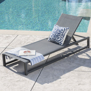 Five-Position Adjustable Two-Piece Outdoor Lounge Chair With Durable Aluminum Frame And Textilene Mesh Fabric