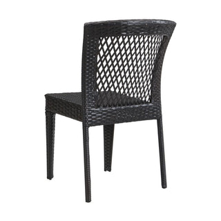 Outdoor Dining Chairs Set of 2, Stackable Chairs with UV-Resistant PE Rattan and Steel Frame,, Supports 400lbs