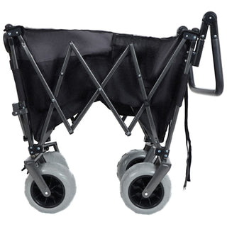 300L XL Folding Wagon Cart with Beach Wheels, Heavy-Duty Push-Pull Utility Wagon for Camping, Beach & Garden