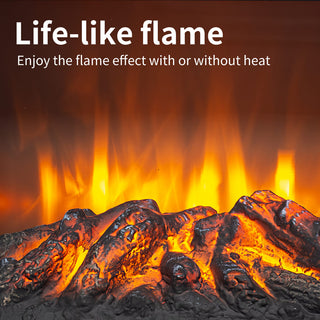 18-Inch Freestanding Electric Fireplace Stove Heater with 3D Flame Effect