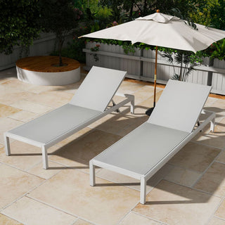 Outdoor Lounge Chair Set Of Two, Made Of Aluminum, Adjustable, Weather-Resistant And UV-Protected, With A Weight Capacity Of 400 Pounds