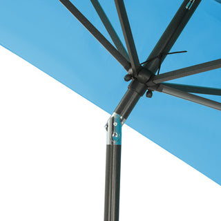 10 ft. Aluminum Rectanglar Market Patio Umbrella in Navy Blue/Red/Tan/Lake Blue/Gray