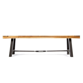 Acacia Wood Outdoor Dining Bench, Patio Backless Bench