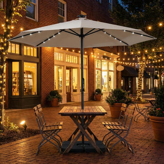 10FT LED Light Electric Market Umbrella with Remote – One-Touch Automatic Patio Umbrella