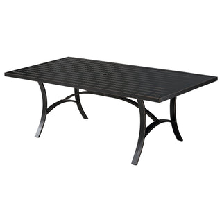 82 Inch Weather Resistan Rectangle Aluminum Patio Dining Table with Umbrella Hole