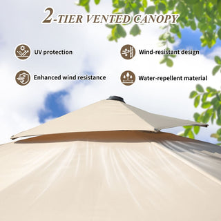Aluminum Cantilever Patio Umbrella with Tilt Function – Outdoor Offset Market Umbrella for Backyard, Deck & Pool (Base Not Included)