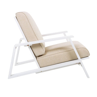 Patio Lounge Chair, Outdoor Club Chair with Cushion and Teak Acacia Wood Frame