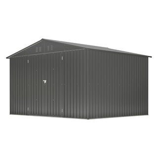 10x8 FT Outdoor Metal Storage Shed with Lockable Doors, All-Weather Garden Tool Shed for Patio, Backyard & Lawn