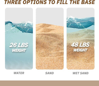 26 lbs. Round Water Filled Patio Umbrella Base in Black