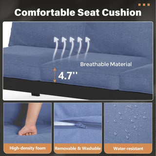75" All-Weather Aluminum 3-seat Patio Sofa with Thick Cushions & Frame