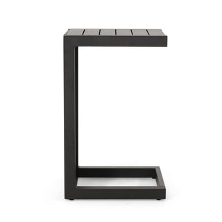 Modern Outdoor C-Shaped Side Table For Patio And Poolside