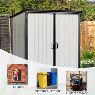 5x3 FT Outdoor Storage Shed Waterproof Resin Cabinet with Lockable Doors for Bikes and Patio Furniture